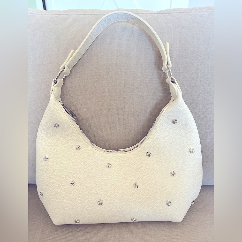White silver studded shoulder purse- New without tags